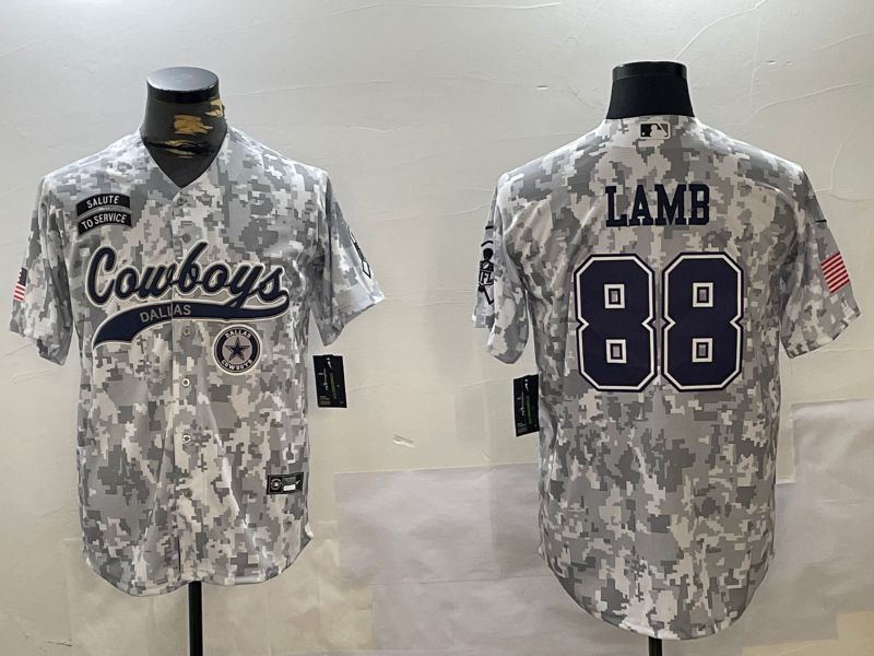 Men Dallas Cowboys #88 Lamb Nike Arctic Camo 2024 Salute to Service Limited NFL Jersey style 5